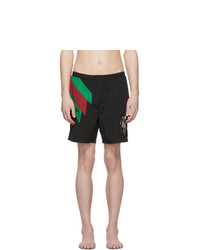 Gucci Black Intarsia Tiger Swim Shorts