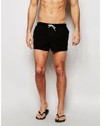 Asos Brand Swim Shorts In Black Super Short Length