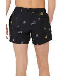 Topman Embroidered Swim Trunks