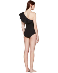 Lisa Marie Fernandez Black Arden Flounce Swimsuit