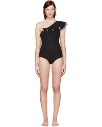 Lisa Marie Fernandez Black Arden Flounce Swimsuit