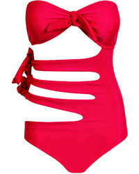 Boohoo Assuan Cut Side And Tie Swimsuit