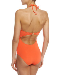 Jets By Jessika Allen Illuminate Plunging Lace Up Front One Piece Swimsuit