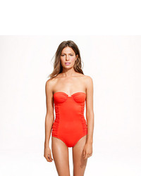 J.Crew Long Torso Ruched Underwire One Piece Swimsuit