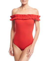 Karla Colletto Mondria Off The Shoulder Maillot One Piece Swimsuit