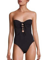 Mara Hoffman One Piece Lace Up Swimsuit