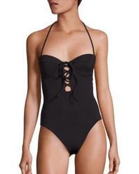 Mara Hoffman One Piece Lace Up Swimsuit