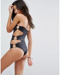 Blue Life Ring Cut Out Swimsuit