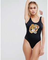 PrettyLittleThing Tiger Embroided Swimsuit