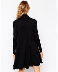 Asos Collection Swing Dress With Polo Neck And Long Sleeves