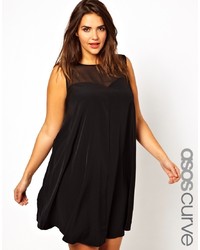 Asos Curve Swing Dress With Mesh Sweetheart