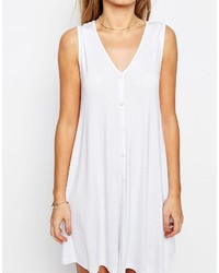 Asos Petite Sleeveless Swing Dress With Button Front