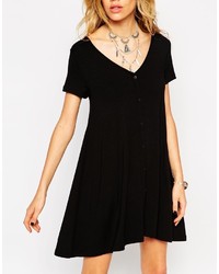 Asos Petite Swing Dress With Button Front