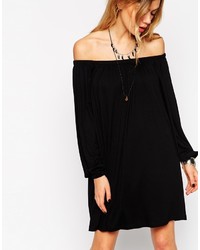 Asos Tall Swing Dress With Off Shoulder Gypsy Detail