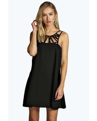 Boohoo Dixie Cage Detail Strappy Woven Swing Dress