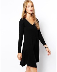 Asos Collection Knitted Swing Dress With V Neck