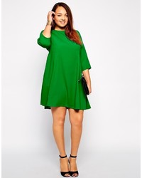 Asos Curve Seamed Swing Dress With Long Sleeve