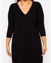 Asos Curve Swing Dress With V Neck And 34 Sleeve