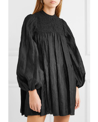 MARQUES ALMEIDA Oversized Ruched Crinkled Crepon Jacquard Mini Dress