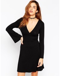 Asos Petite 70s Swing Dress With Flare Sleeve