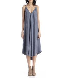 Sole Society Luxe Twill Asymmetrical Midi Dress