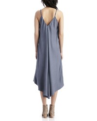 Sole Society Luxe Twill Asymmetrical Midi Dress