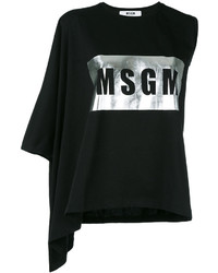 MSGM Asymmetric Logo T Shirt