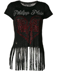 Philipp Plein Best Friends Fringed T Shirt