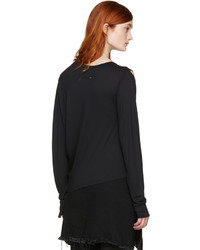 MM6 MAISON MARGIELA Black Convertible T Shirt