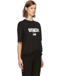 Givenchy Black Destroyed Logo T Shirt