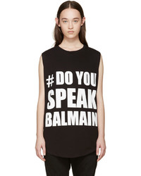 Balmain Black Do You Speak T Shirt