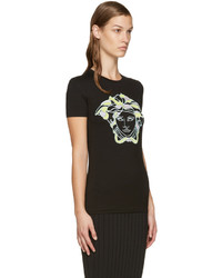 Versace Black Embroidered Medusa T Shirt