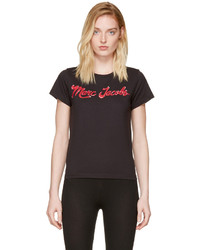 Marc Jacobs Black Glitter Logo T Shirt