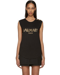 Balmain Black Logo T Shirt