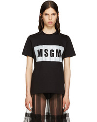 MSGM Black Reflector Logo T Shirt
