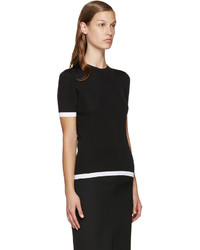 Givenchy Black Ribbed Viscose T Shirt