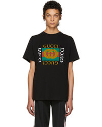 Gucci Black Tiger Logo T Shirt