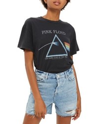 Topshop By And Finally Lace Up Pink Floyd Tee