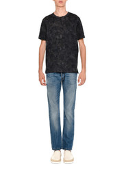 Valentino Camu Butterfly Rockstud Short Sleeve T Shirt Black Tonal