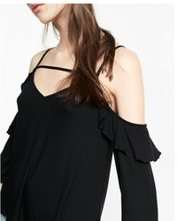 Express Cold Shoulder Ruffle Tee