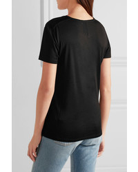 Saint Laurent Cotton Jersey T Shirt Black