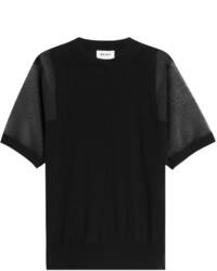 DKNY Cotton T Shirt With Sheer Sleeves