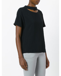Eleventy Cut Out Round Neck T Shirt