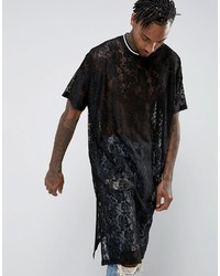 Asos Extreme Longline Super Oversized T Shirt In Lace