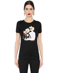 Dolce & Gabbana Family Patches Cotton Jersey T Shirt