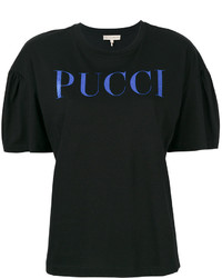 Emilio Pucci Gathered Sleeves Logo T Shirt