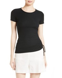 Theory Jilna T Side Ruched Ribbed Tee
