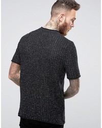 Asos Knitted T Shirt In Metallic Yarn With Texture