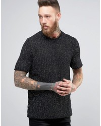 Asos Knitted T Shirt In Metallic Yarn With Texture