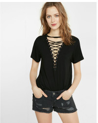 Express Lace Up Front Girlfriend Tee